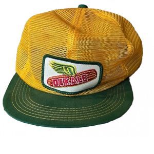 VINTAGE DEKALB SNAPBACK CAP MESH HAT K-BRAND MADE IN USA